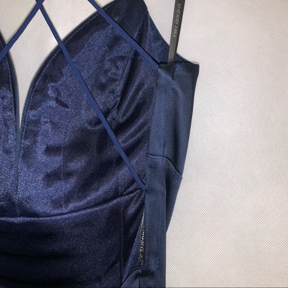 Sherri hill satin blue long dress - Picture 10 of 14